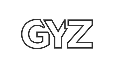 GYZ logo design template with strong and modern bold text. Initial based vector logotype featuring simple and minimal typography. Trendy company identity.