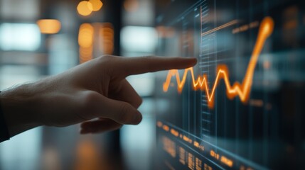 Analyzing financial data with electronic charts and indicators in modern office environment. Generative AI