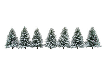 Fototapeta premium a line of white trees in the shape of a christmas tree PNG image, PNG file, Generative art.