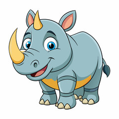 animal, cartoon, illustration, vector, mammal, rhino, wild, wildlife, zoo, hippo, elephant, rhinoceros, isolated, safari, cute, pig, drawing, nature, art, big, funny, fun, character, baby, animals