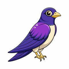 blue bird on white background purple martin