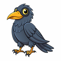 eagle cartoon isolated on white raven