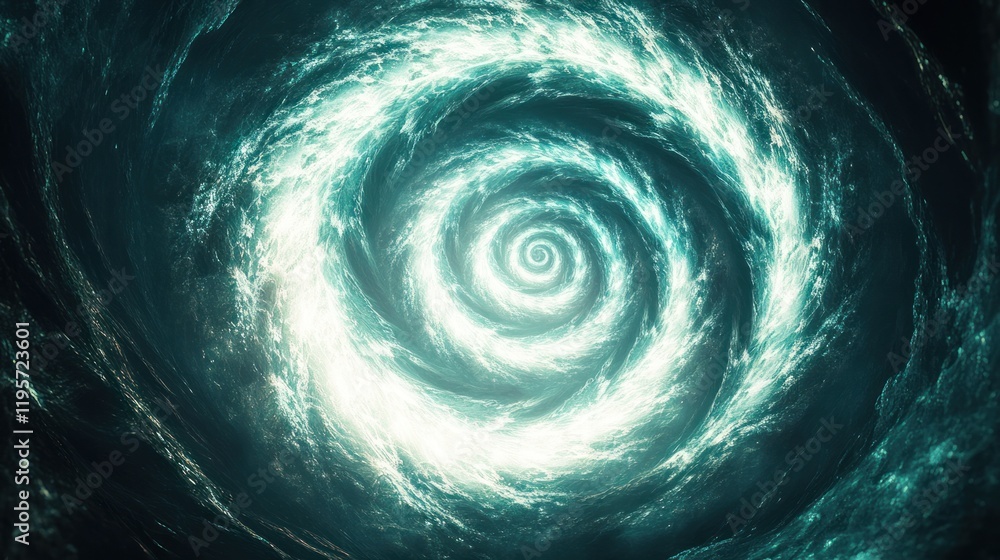 Poster swirling cosmic vortex creating a mesmerizing spectacle of light in the universe. generative ai