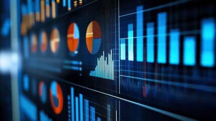 Data analysis strategy meeting corporate office professional environment high-tech business focused innovation insights