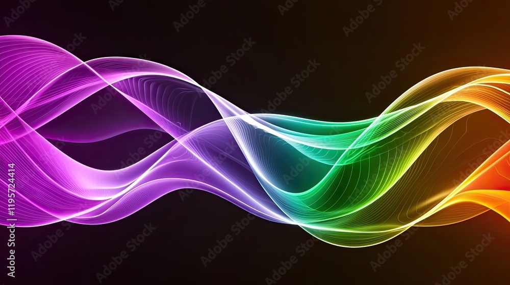 Aufkleber dynamic color waves abstract digital art vibrant background creative design visual concept