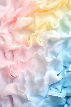 A whimsical gradient resembling rippling watercolors, blending periwinkle, blush rose, and lemon chiffon.