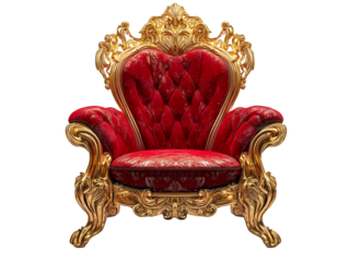 Luxurious red and gold throne chair design