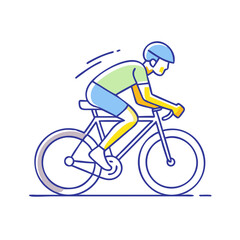 Naklejka premium road cyclist racing vector icon, road cyclist racing vector illustration-simple illustration of road cyclist racing, perfect for road cyclist racing logos and icons and themed design 