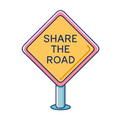  share the road sign vector icon, share the road sign vector illustration-simple illustration of share the road sign, perfect for share the road sign logos and icons and themed design 