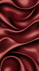 Obraz premium Rich maroon fabric flows gracefully, exuding elegance and depth, perfect for upscale design projects or as a striking wallpaper choice
