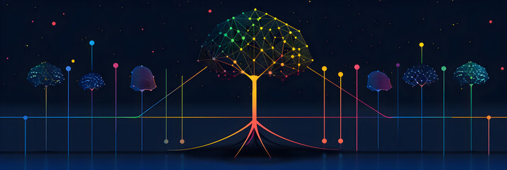 Visual Representation of a K-D Tree Partitioning Multidimensional Data in Machine Learning