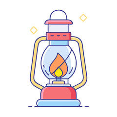 camping lantern vector icon, camping lantern vector illustration-simple illustration of camping lantern, perfect for camping lantern logos and icons and themed design 