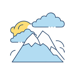 cloud covered mountain vector icon, cloud covered mountain vector illustration-simple illustration of cloud covered mountain, perfect for cloud covered mountain logos and icons and themed design 