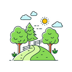 Fototapeta premium nature path vector icon, nature path vector illustration-simple illustration of nature path, perfect for nature path logos and icons and themed design 