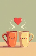 cartoon coffee couple