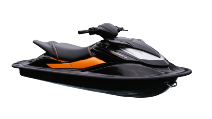 Jet ski water adventure vehicle, isolated on transparent background