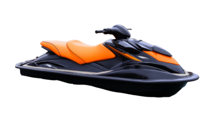 Jet ski water adventure vehicle, isolated on transparent background