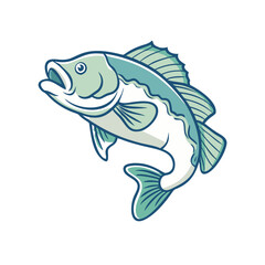 bass fish vector icon, bass fish vector illustration-simple illustration of bass fish, perfect for bass fish logos and icons and themed design 