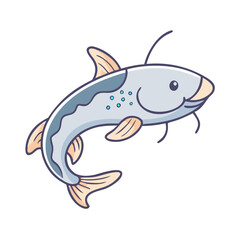 Fototapeta premium catfish vector icon, catfish vector illustration-simple illustration of catfish, perfect for catfish logos and icons and themed design 