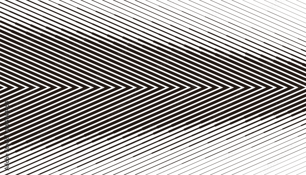 Poster black and white transition lines pattern with sharp arrows shape. smooth transition of geometric pat