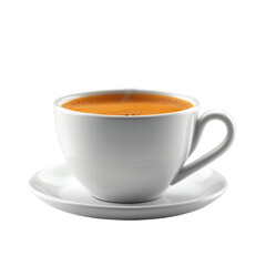 Fototapeta premium Aromatic Coffee Cup Saucer Transparent Background.