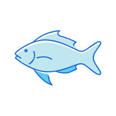 fish silhouette vector icon, fish silhouette vector illustration-simple illustration of fish silhouette, perfect for fish silhouette logos and icons and themed design 