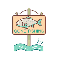 gone fishing sign vector icon, gone fishing sign vector illustration-simple illustration of gone fishing sign, perfect for gone fishing sign logos and icons and themed design 