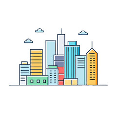 Fototapeta premium city skyline vector icon, city skyline vector illustration-simple illustration of city skyline, perfect for city skyline logos and icons and themed design 