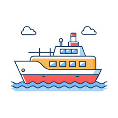 Obraz premium ferry boat vector icon, ferry boat vector illustration-simple illustration of ferry boat, perfect for ferry boat logos and icons and themed design 