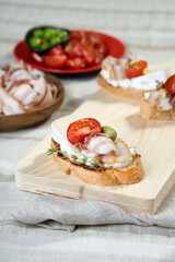 Ham and Bacon Appetizers and Sandwiches