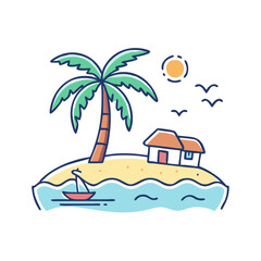 island getaway vector icon, island getaway vector illustration-simple illustration of island getaway, perfect for island getaway logos and icons and themed design 