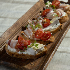 Ham and Bacon Appetizers and Sandwiches