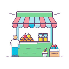 Fototapeta premium local street market vector icon, local street market vector illustration-simple illustration of local street market, perfect for local street market logos and icons and themed design 