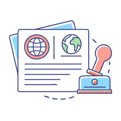 passport stamp vector icon, passport stamp vector illustration-simple illustration of passport stamp, perfect for passport stamp logos and icons and themed design 