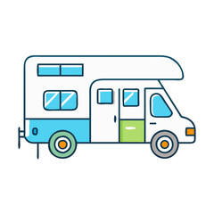 rv camper vector icon, rv camper vector illustration-simple illustration of rv camper, perfect for rv camper logos and icons and themed design 