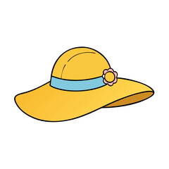 sun hat vector icon, sun hat vector illustration-simple illustration of sun hat, perfect for sun hat logos and icons and themed design 