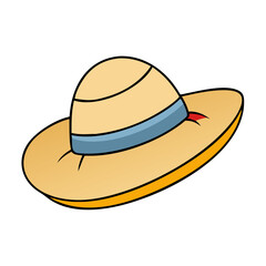 sun hat vector icon, sun hat vector illustration-simple illustration of sun hat, perfect for sun hat logos and icons and themed design 