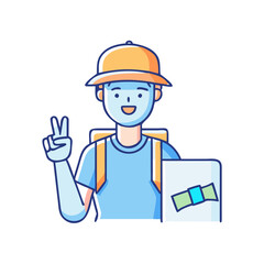 tourist guide vector icon, tourist guide vector illustration-simple illustration of tourist guide, perfect for tourist guide logos and icons and themed design 