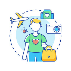 travel influencer vector icon, travel influencer vector illustration-simple illustration of travel influencer, perfect for travel influencer logos and icons and themed design 