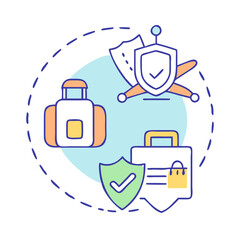 Obraz premium travel safe vector icon, travel safe vector illustration-simple illustration of travel safe, perfect for travel safe logos and icons and themed design 