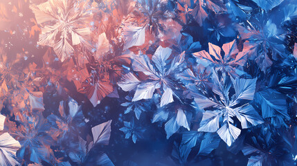 Snowflakes background. Snowshard. Illustration