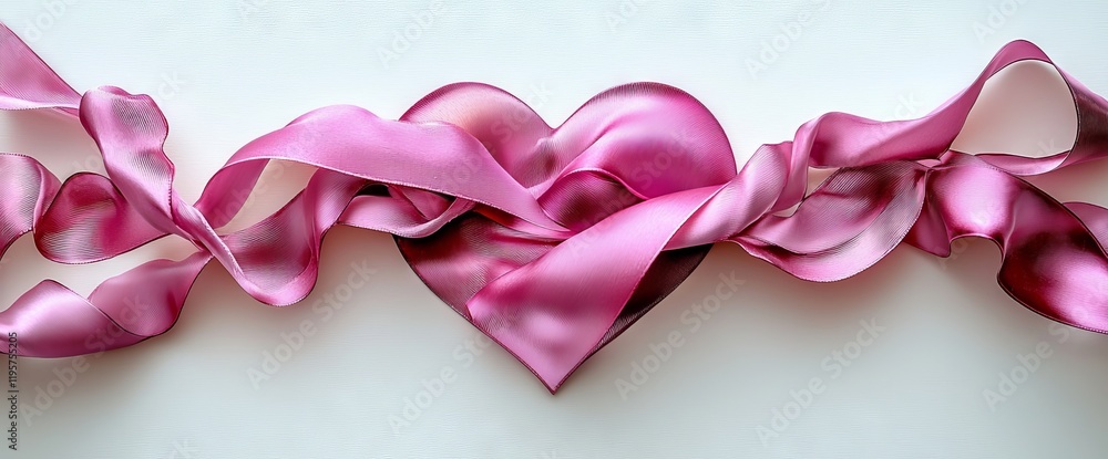 Poster valentines day. a continuous heart-shaped border ribbon on a white background. this image conveys va