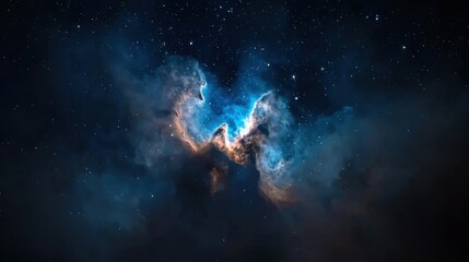 Obraz premium A beautiful blue and orange cloud in the sky