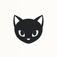 Simple black cat head graphic design