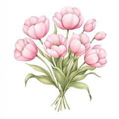 Fototapeta premium A beautiful bouquet of pink tulips, symbolizing love and elegance, perfect for spring decor or special occasions.