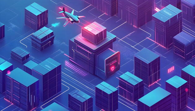 Smart warehouse management system using augmented reality technology to identify package picking and delivery. Future concept of supply chain and logistic business