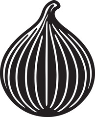 Silhouette of a fig fruit, perfect for healthy food, organic produce, and fruit-themed vector illustrations. Editable EPS format.