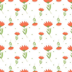 cute seamless pattern with floral. vector illustration