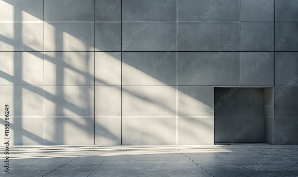 Poster a concrete wall with a subtle, grid-like relief pattern, emphasizing clean lines and modern design