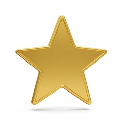 A 3D gold star icon isolated on white background
